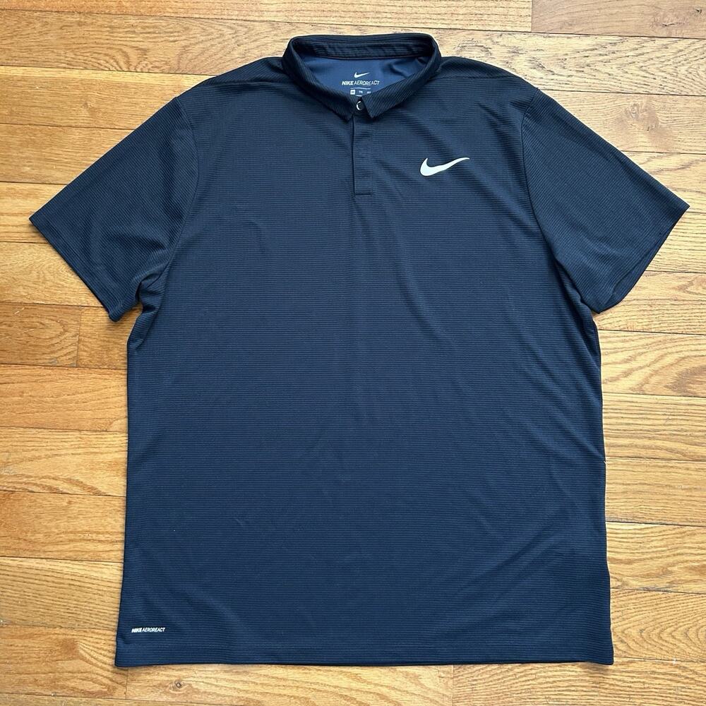 Nike Aeroreact Striped Athletic Performance Golf Snap Polo Shirt 2XL